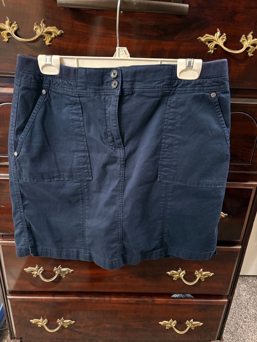 Lee Navy Cotton Skort with Front Pockets